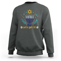 Funny Hanukkah Sweatshirt Lets Get Lit Jewish Holiday Gift - Wonder Print Shop
