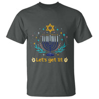 Funny Hanukkah T Shirt Lets Get Lit Jewish Holiday Gift - Wonder Print Shop