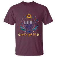 Funny Hanukkah T Shirt Lets Get Lit Jewish Holiday Gift - Wonder Print Shop