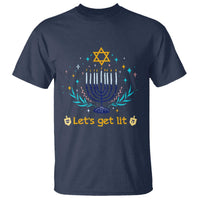 Funny Hanukkah T Shirt Lets Get Lit Jewish Holiday Gift - Wonder Print Shop