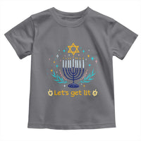 Funny Hanukkah Toddler T Shirt Lets Get Lit Jewish Holiday Gift - Wonder Print Shop