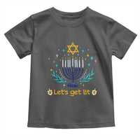 Funny Hanukkah Toddler T Shirt Lets Get Lit Jewish Holiday Gift - Wonder Print Shop