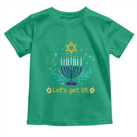 Funny Hanukkah Toddler T Shirt Lets Get Lit Jewish Holiday Gift - Wonder Print Shop