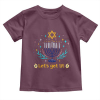 Funny Hanukkah Toddler T Shirt Lets Get Lit Jewish Holiday Gift - Wonder Print Shop