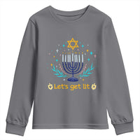 Funny Hanukkah Youth Sweatshirt Lets Get Lit Jewish Holiday Gift - Wonder Print Shop
