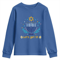 Funny Hanukkah Youth Sweatshirt Lets Get Lit Jewish Holiday Gift - Wonder Print Shop