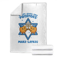 Funny Hanukkah Gift Throw Blanket If Life Gives You Potatoes Make Latkes - Wonder Print Shop
