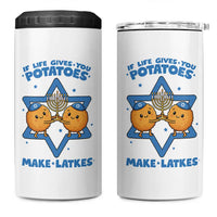 Funny Hanukkah Gift 4 in 1 Can Cooler Tumbler If Life Gives You Potatoes Make Latkes - Wonder Print Shop