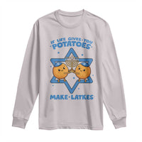 Funny Hanukkah Gift Long Sleeve Shirt If Life Gives You Potatoes Make Latkes - Wonder Print Shop