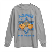 Funny Hanukkah Gift Long Sleeve Shirt If Life Gives You Potatoes Make Latkes - Wonder Print Shop