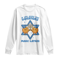 Funny Hanukkah Gift Long Sleeve Shirt If Life Gives You Potatoes Make Latkes - Wonder Print Shop