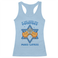 Funny Hanukkah Gift Racerback Tank Top If Life Gives You Potatoes Make Latkes - Wonder Print Shop