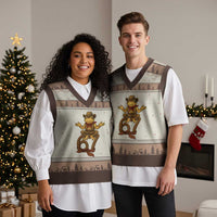 Funny Frog Cowboy Six Seven Meme V-Neck Knit Sweater Vest 67 Doot Doot Western Animal Trend Gift - Wonder Print Shop