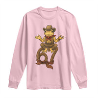 Funny Frog Cowboy Six Seven Meme Long Sleeve Shirt 67 Doot Doot Western Animal Trend Gift - Wonder Print Shop