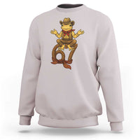Funny Frog Cowboy Six Seven Meme Sweatshirt 67 Doot Doot Western Animal Trend Gift - Wonder Print Shop