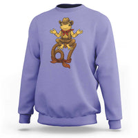 Funny Frog Cowboy Six Seven Meme Sweatshirt 67 Doot Doot Western Animal Trend Gift - Wonder Print Shop
