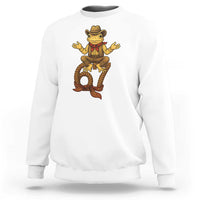 Funny Frog Cowboy Six Seven Meme Sweatshirt 67 Doot Doot Western Animal Trend Gift - Wonder Print Shop