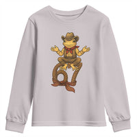 Funny Frog Cowboy Six Seven Meme Youth Sweatshirt 67 Doot Doot Western Animal Trend Gift - Wonder Print Shop