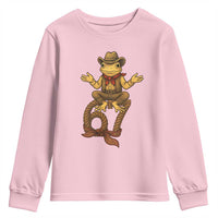 Funny Frog Cowboy Six Seven Meme Youth Sweatshirt 67 Doot Doot Western Animal Trend Gift - Wonder Print Shop