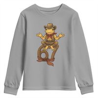 Funny Frog Cowboy Six Seven Meme Youth Sweatshirt 67 Doot Doot Western Animal Trend Gift - Wonder Print Shop