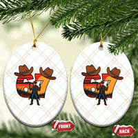 Six Seven Meme Cowboy Ceramic Ornament Funny Western 67 Trend Gift - Wonder Print Shop
