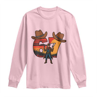 Six Seven Meme Cowboy Long Sleeve Shirt Funny Western 67 Trend Gift - Wonder Print Shop