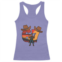 Six Seven Meme Cowboy Racerback Tank Top Funny Western 67 Trend Gift - Wonder Print Shop