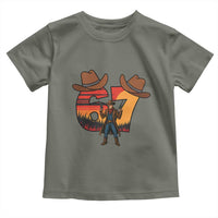 Six Seven Meme Cowboy Toddler T Shirt Funny Western 67 Trend Gift - Wonder Print Shop