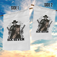 Six Seven Meme Skeleton Cowboy Garden Flag Funny Western Gift - Wonder Print Shop