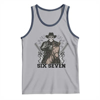 Six Seven Meme Skeleton Cowboy Tank Top Funny Western Gift - Wonder Print Shop
