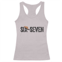 Six Seven Meme Gen Alpha Cowboy Hat Racerback Tank Top Funny Western Gift - Wonder Print Shop