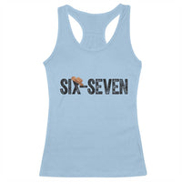 Six Seven Meme Gen Alpha Cowboy Hat Racerback Tank Top Funny Western Gift - Wonder Print Shop