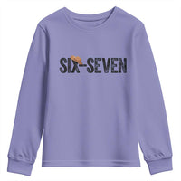 Six Seven Meme Gen Alpha Cowboy Hat Youth Sweatshirt Funny Western Gift - Wonder Print Shop