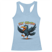 Funny Raven Six Seven Meme Trending Gift Racerback Tank Top - Wonder Print Shop