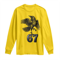 Funny Raven Brainrot Six Seven Meme Gift Long Sleeve Shirt - Wonder Print Shop