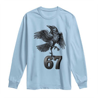 Funny Raven Brainrot Six Seven Meme Gift Long Sleeve Shirt - Wonder Print Shop