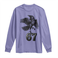 Funny Raven Brainrot Six Seven Meme Gift Long Sleeve Shirt - Wonder Print Shop