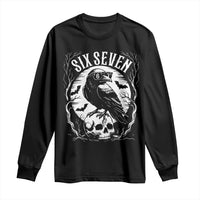 Gothic Raven Brainrot Six Seven Long Sleeve Shirt Gen Z Alpha Gift - Wonder Print Shop