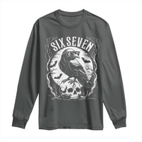 Gothic Raven Brainrot Six Seven Long Sleeve Shirt Gen Z Alpha Gift - Wonder Print Shop