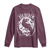 Gothic Raven Brainrot Six Seven Long Sleeve Shirt Gen Z Alpha Gift - Wonder Print Shop