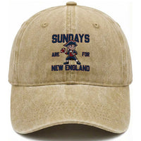 Sundays Are For NE Washed Cotton Baseball Cap Game Day Sports Fan Gift