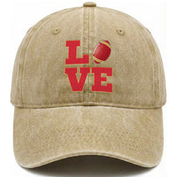 Love Midwest Football Washed Cotton Baseball Cap Gift For Football Fans