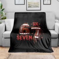 American Football Six Seven Meme Throw Blanket Funny Gen Z Alpha Gift