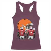 Funny American Football Racerback Tank Top Six Seven Meme - Wonder Print Shop