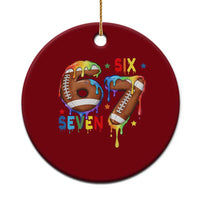 Funny American Football Ceramic Ornament 67 Viral Gen Alpha Slang Gift