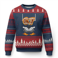 American Football Six Seven Meme Ugly Christmas Sweater Fire Flame Drip - Wonder Print Shop