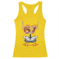 American Football Six Seven Meme Racerback Tank Top Fire Flame Drip - Wonder Print Shop