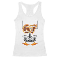 American Football Six Seven Meme Racerback Tank Top Fire Flame Drip - Wonder Print Shop