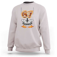 American Football Six Seven Meme Sweatshirt Fire Flame Drip - Wonder Print Shop