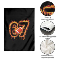 Funny American Football Six Seven Garden Flag Fire Drip 67 Meme - Wonder Print Shop